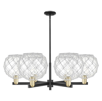 Farmhouse Rope - 6 Light - 40 inch - Black Antique Brass - Stem hung - Chandelier (3442|716-6CR-BAB-G122-10RW)