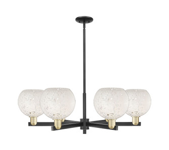 White Mouchette - 6 Light - 38 inch - Black Antique Brass - Stem hung - Chandelier (3442|716-6CR-BAB-G1216-8WM)