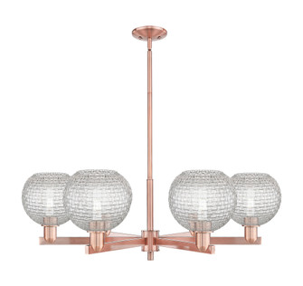 Athens - 6 Light - 38 inch - Antique Copper - Stem hung - Chandelier (3442|716-6CR-AC-G122C-8CL)