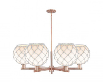 Farmhouse Rope - 6 Light - 40 inch - Antique Copper - Stem hung - Chandelier (3442|716-6CR-AC-G121-10RW)