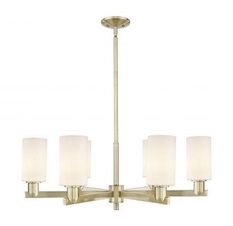 Clymer - 6 Light - 34 inch - Antique Brass - Stem hung - Chandelier (3442|716-6CR-AB-G801)