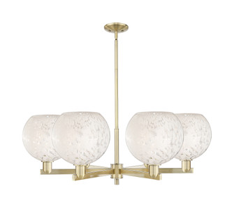 White Mouchette - 6 Light - 40 inch - Antique Brass - Stem hung - Chandelier (3442|716-6CR-AB-G1216-10WM)