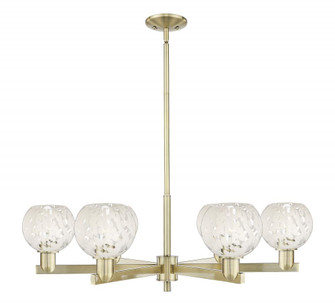 White Mouchette - 6 Light - 36 inch - Antique Brass - Stem hung - Chandelier (3442|716-6CR-AB-G1216-6WM)