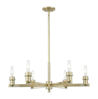 Arcadia - 6 Light - 32 inch - Antique Brass - Chandelier (3442|716-6CR-AB)
