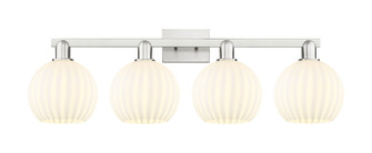 White Venetian - 4 Light - 35 inch - Brushed Satin Nickel - Bath Vanity Light (3442|716-4W-SN-G1217-8WV)