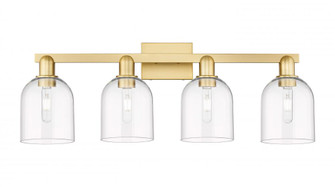Bella - 4 Light - 33 inch - Satin Gold - Bath Vanity Light (3442|716-4W-SG-G558-6CL)