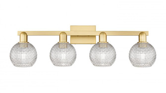Athens - 4 Light - 33 inch - Satin Gold - Bath Vanity Light (3442|716-4W-SG-G122C-6CL)