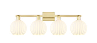 White Venetian - 4 Light - 35 inch - Satin Gold - Bath Vanity Light (3442|716-4W-SG-G1217-8WV)