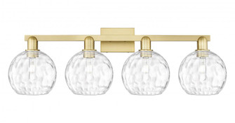 Athens Water Glass - 4 Light - 35 inch - Satin Gold - Bath Vanity Light (3442|716-4W-SG-G1215-8)