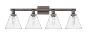 Berkshire Glass - 4 Light - 35 inch - Oil Rubbed Bronze - Bath Vanity Light (3442|716-4W-OB-GBC-84)