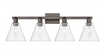 Berkshire Glass - 4 Light - 35 inch - Oil Rubbed Bronze - Bath Vanity Light (3442|716-4W-OB-GBC-82)