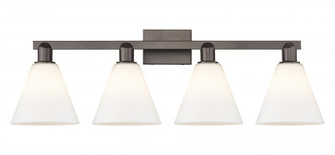 Berkshire Glass - 4 Light - 35 inch - Oil Rubbed Bronze - Bath Vanity Light (3442|716-4W-OB-GBC-81)