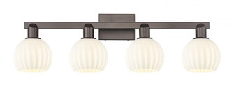 White Venetian - 4 Light - 33 inch - Oil Rubbed Bronze - Bath Vanity Light (3442|716-4W-OB-G1217-6WV)