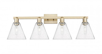 Berkshire Glass - 4 Light - 35 inch - Champagne Bronze - Bath Vanity Light (3442|716-4W-CB-GBC-84)
