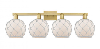 Farmhouse Rope - 4 Light - 35 inch - Brushed Brass - Bath Vanity Light (3442|716-4W-BB-G121-8RW)