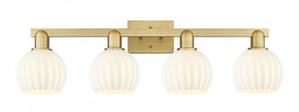 White Venetian - 4 Light - 33 inch - Brushed Brass - Bath Vanity Light (3442|716-4W-BB-G1217-6WV)