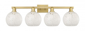 White Mouchette - 4 Light - 35 inch - Brushed Brass - Bath Vanity Light (3442|716-4W-BB-G1216-8WM)