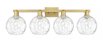Athens Water Glass - 4 Light - 35 inch - Brushed Brass - Bath Vanity Light (3442|716-4W-BB-G1215-8)