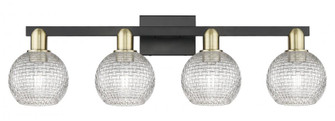 Athens - 4 Light - 33 inch - Black Antique Brass - Bath Vanity Light (3442|716-4W-BAB-G122C-6CL)
