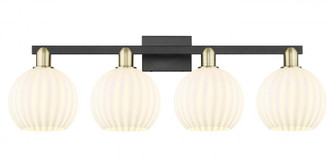 White Venetian - 4 Light - 35 inch - Black Antique Brass - Bath Vanity Light (3442|716-4W-BAB-G1217-8WV)