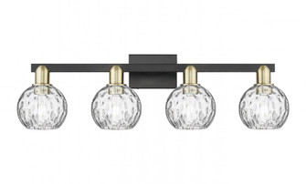 Athens Water Glass - 4 Light - 33 inch - Black Antique Brass - Bath Vanity Light (3442|716-4W-BAB-G1215-6)