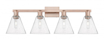 Berkshire Glass - 4 Light - 35 inch - Antique Copper - Bath Vanity Light (3442|716-4W-AC-GBC-84)
