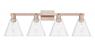 Berkshire Glass - 4 Light - 35 inch - Antique Copper - Bath Vanity Light (3442|716-4W-AC-GBC-82)