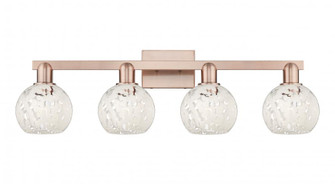 White Mouchette - 4 Light - 33 inch - Antique Copper - Bath Vanity Light (3442|716-4W-AC-G1216-6WM)