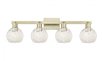 White Mouchette - 4 Light - 33 inch - Antique Brass - Bath Vanity Light (3442|716-4W-AB-G1216-6WM)
