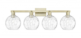 Athens Water Glass - 4 Light - 35 inch - Antique Brass - Bath Vanity Light (3442|716-4W-AB-G1215-8)
