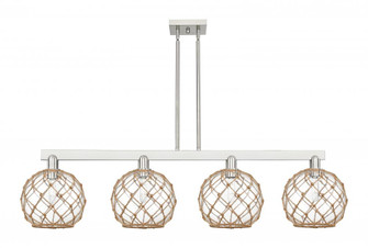 Farmhouse Rope - 4 Light - 53 inch - Brushed Satin Nickel - Stem hung - Island Light (3442|716-4I-SN-G122-10RB)