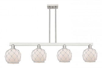Farmhouse Rope - 4 Light - 51 inch - Brushed Satin Nickel - Stem hung - Island Light (3442|716-4I-SN-G121-8RW)