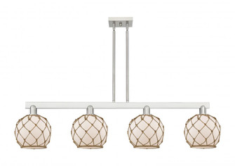 Farmhouse Rope - 4 Light - 51 inch - Brushed Satin Nickel - Stem hung - Island Light (3442|716-4I-SN-G121-8RB)