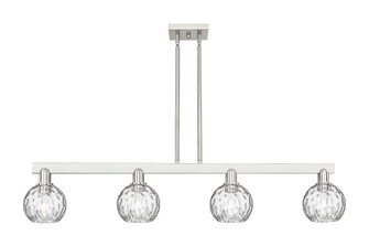 Athens Water Glass - 4 Light - 49 inch - Brushed Satin Nickel - Stem hung - Island Light (3442|716-4I-SN-G1215-6)