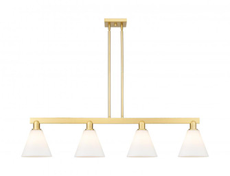 Berkshire Glass - 4 Light - 51 inch - Satin Gold - Stem hung - Island Light (3442|716-4I-SG-GBC-81)