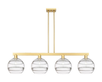 Rochester - 4 Light - 53 inch - Satin Gold - Stem hung - Island Light (3442|716-4I-SG-G556-10CL)