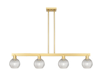 Athens - 4 Light - 49 inch - Satin Gold - Stem hung - Island Light (3442|716-4I-SG-G122C-6CL)
