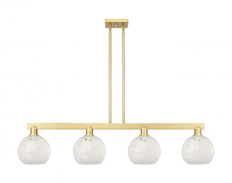 White Mouchette - 4 Light - 51 inch - Satin Gold - Stem hung - Island Light (3442|716-4I-SG-G1216-8WM)