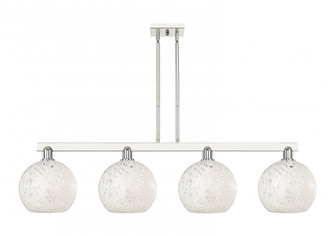 White Mouchette - 4 Light - 53 inch - Polished Nickel - Stem hung - Island Light (3442|716-4I-PN-G1216-10WM)
