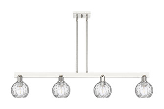 Athens Water Glass - 4 Light - 49 inch - Polished Nickel - Stem hung - Island Light (3442|716-4I-PN-G1215-6)