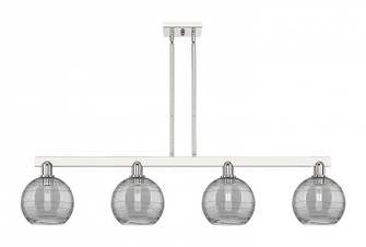 Athens Deco Swirl - 4 Light - 51 inch - Polished Nickel - Stem hung - Island Light (3442|716-4I-PN-G1213-8SM)