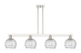 Athens Deco Swirl - 4 Light - 51 inch - Polished Nickel - Stem hung - Island Light (3442|716-4I-PN-G1213-8CL)