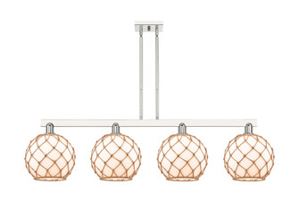 Farmhouse Rope - 4 Light - 53 inch - Polished Nickel - Stem hung - Island Light (3442|716-4I-PN-G121-10RB)