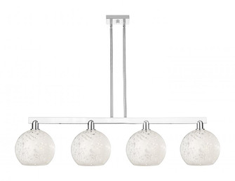 White Mouchette - 4 Light - 53 inch - Polished Chrome - Stem hung - Island Light (3442|716-4I-PC-G1216-10WM)