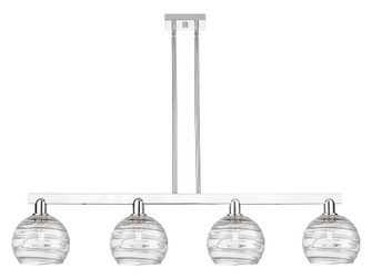 Athens Deco Swirl - 4 Light - 51 inch - Polished Chrome - Stem hung - Island Light (3442|716-4I-PC-G1213-8CL)