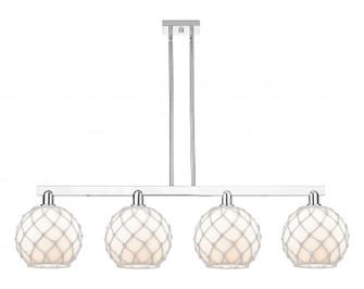Farmhouse Rope - 4 Light - 53 inch - Polished Chrome - Stem hung - Island Light (3442|716-4I-PC-G121-10RW)