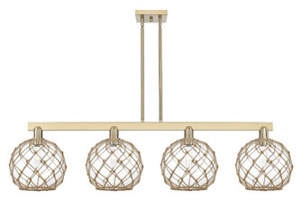 Farmhouse Rope - 4 Light - 53 inch - Champagne Bronze - Stem hung - Island Light (3442|716-4I-CB-G122-10RB)