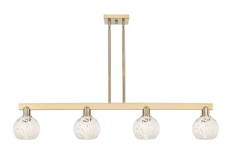 White Mouchette - 4 Light - 49 inch - Champagne Bronze - Stem hung - Island Light (3442|716-4I-CB-G1216-6WM)