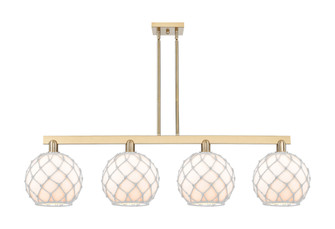 Farmhouse Rope - 4 Light - 53 inch - Champagne Bronze - Stem hung - Island Light (3442|716-4I-CB-G121-10RW)