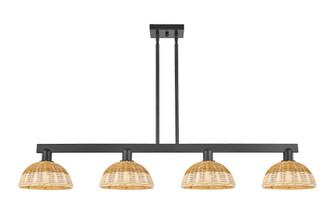Bristol Natural II - 4 Light - 52 inch - Matte Black - Stem hung - Island Light (3442|716-4I-BK-NBD2-9-NAT)
